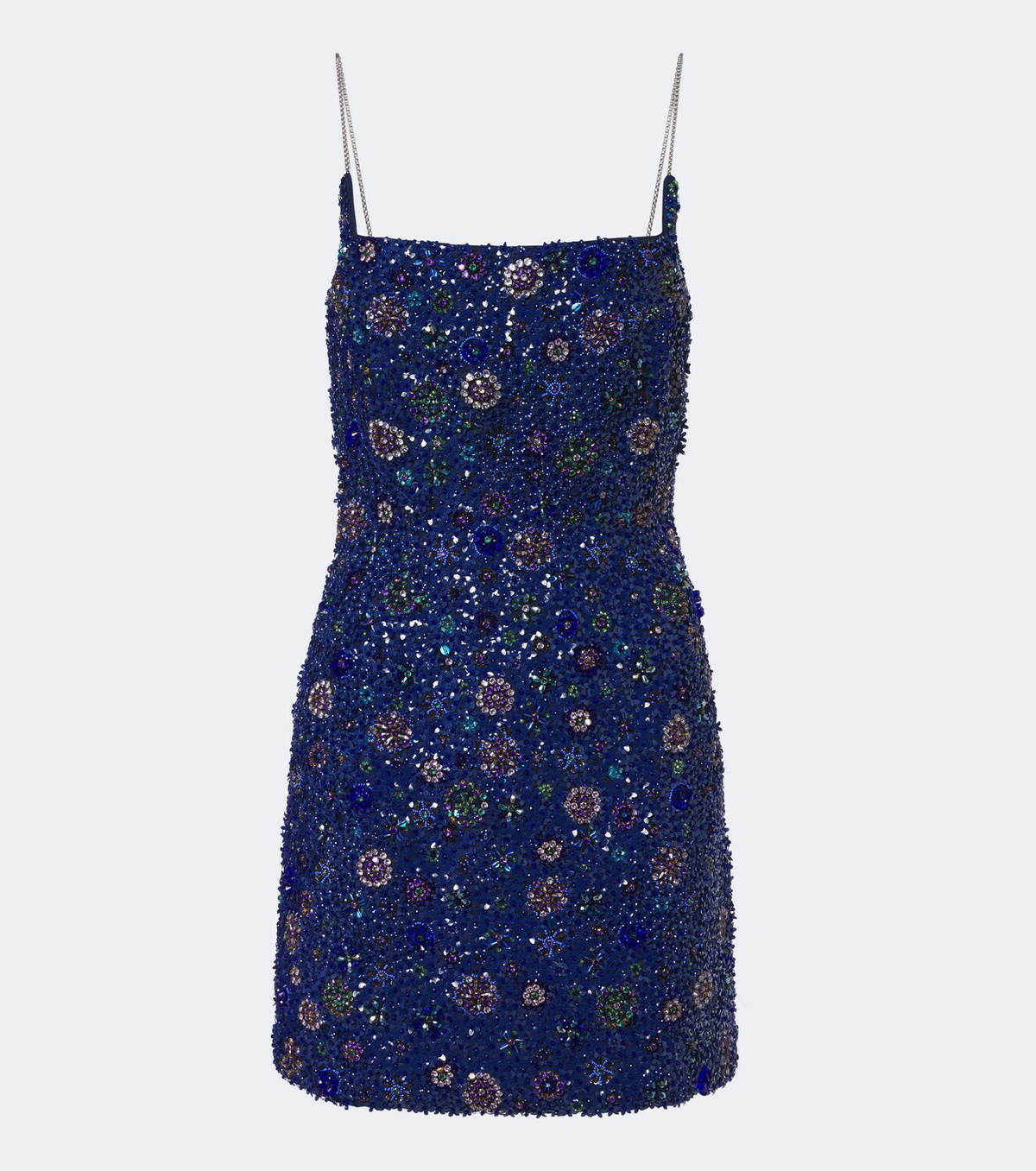 Là Fuori Crystal Midnight embellished silk minidress