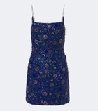 Là Fuori Crystal Midnight embellished silk minidress