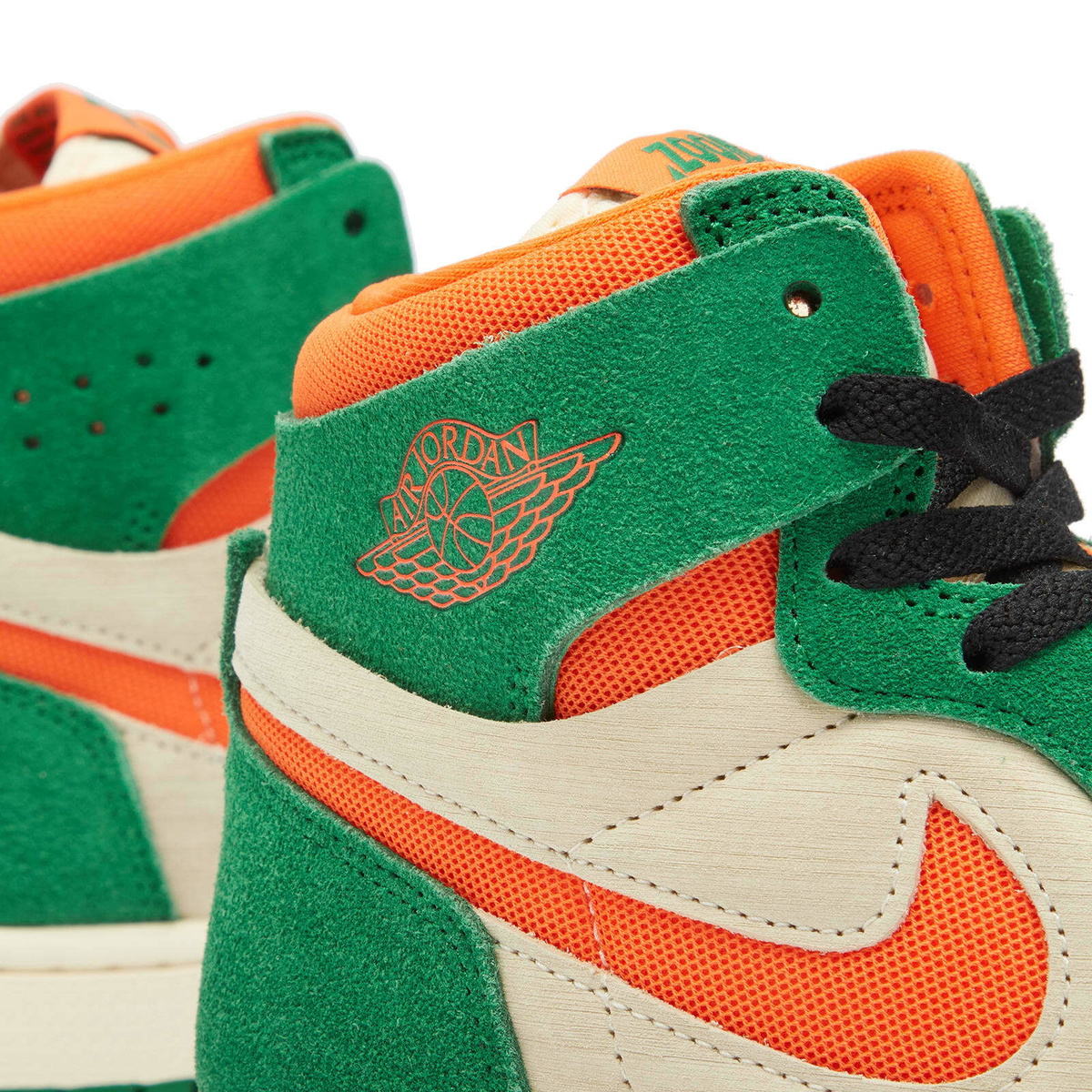 neon green and orange jordans