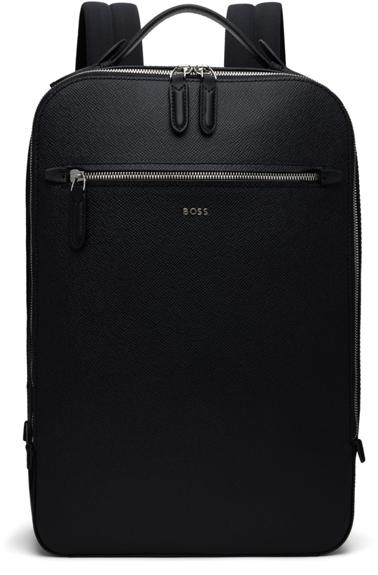 Photo: BOSS Black Leather Backpack