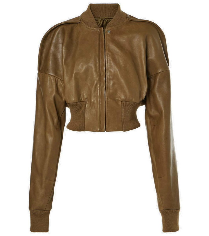 Photo: Rick Owens Flight cropped leather bomber jacket