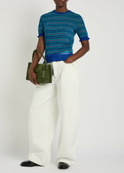 JW Anderson Fair Isle Sheer Cotton-blend top Blue