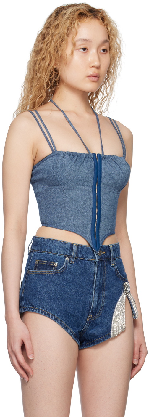 Nodress Blue Corset Denim Camisole