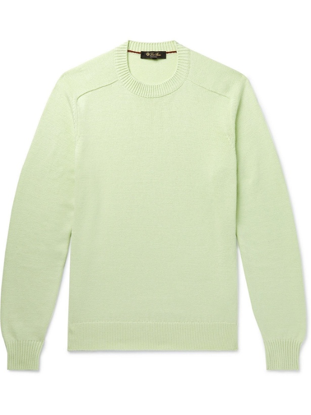 Photo: LORO PIANA - Cotton and Silk-Blend Sweater - Green - IT 46