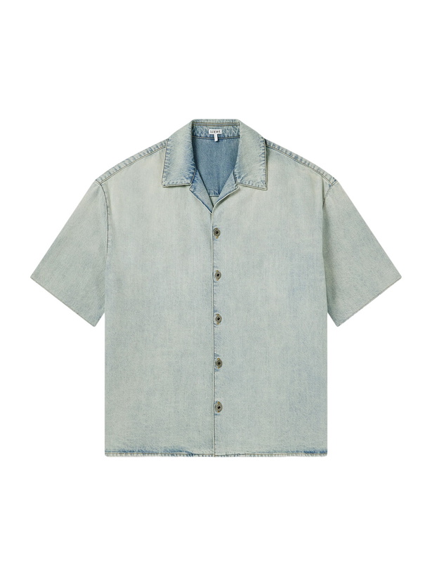 Photo: LOEWE - Camp-Collar Denim Shirt - Blue
