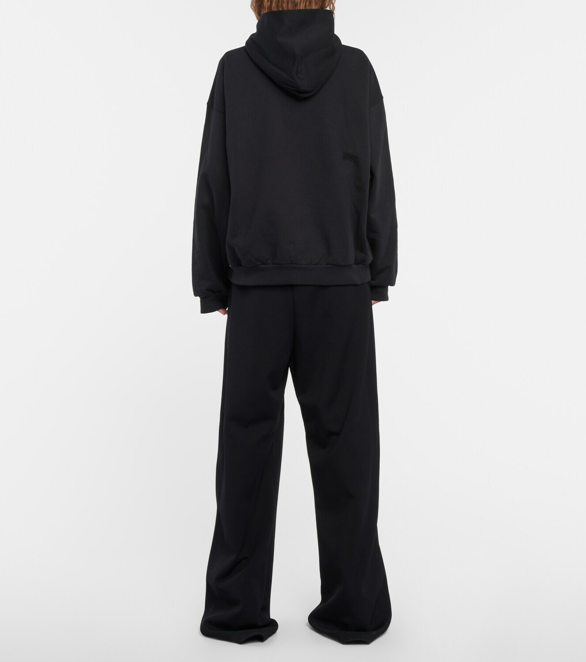 【BALENCIAGA】コットンフーディー BALENCIAGA Oversized Distressed Logo-Print Cotton-Jersey