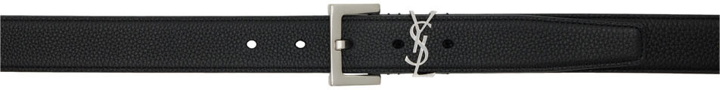 Photo: Saint Laurent Black Leather Monogram Belt