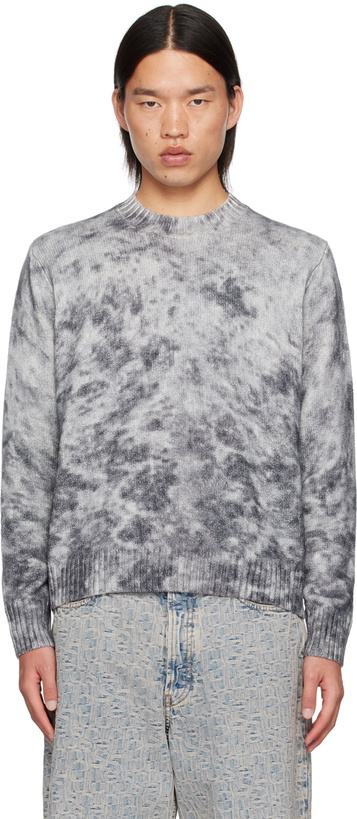 Photo: Acne Studios Gray Acid Print Sweater