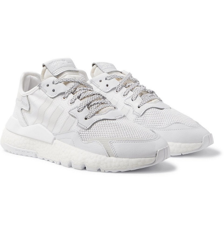 Photo: adidas Originals - Nite Jogger Suede and Rubber-Trimmed Mesh and Ripstop Sneakers - White