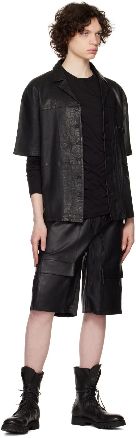 FREI-MUT Black Disguise Leather Shirt