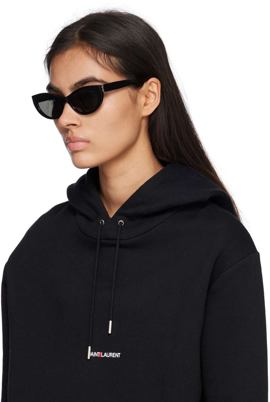 SAINT LAURENT SL M115 001ブラックサングラス Saint Laurent SL M115 Cat Eye Sunglasses | Fashion Eyewear US