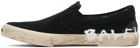 Balenciaga Black Paris Graffiti Slip-On Sneakers