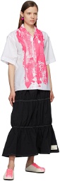 Marni White & Pink Painted Short Sleeve Shirt