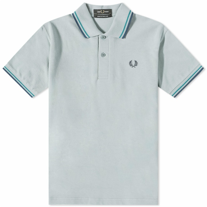Photo: Fred Perry Men's Original Twin Tipped Polo Shirt in Blue/Mint