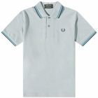 Fred Perry Men's Original Twin Tipped Polo Shirt in Blue/Mint