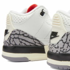 Air Jordan Men's 3 Retro TD Sneakers in Summit White/Fire Red