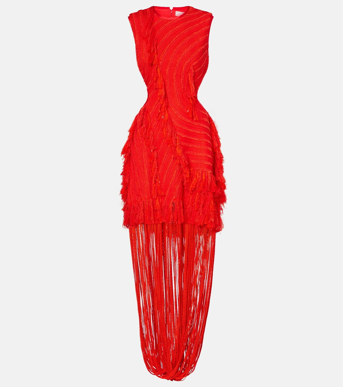 Xu Zhi Fringed open-back maxi dress