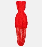 Xu Zhi Fringed open-back maxi dress