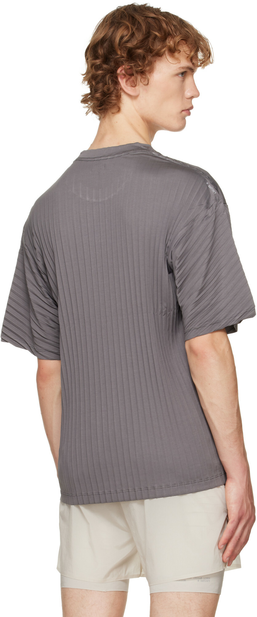 Satisfy Gray AuraLite Pleated Running T‑shirt