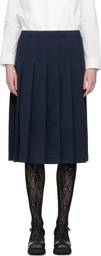 Comme des Garçons Girl Navy Pleated Midi Skirt