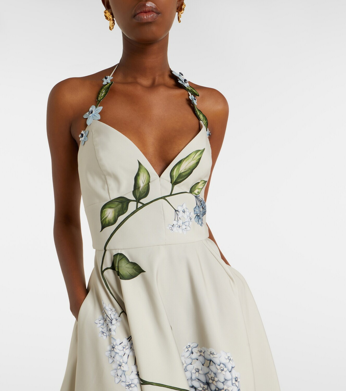 Oscar de la Renta Floral faille cocktail dress