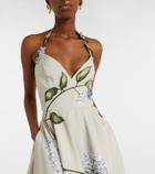 Oscar de la Renta Floral faille cocktail dress
