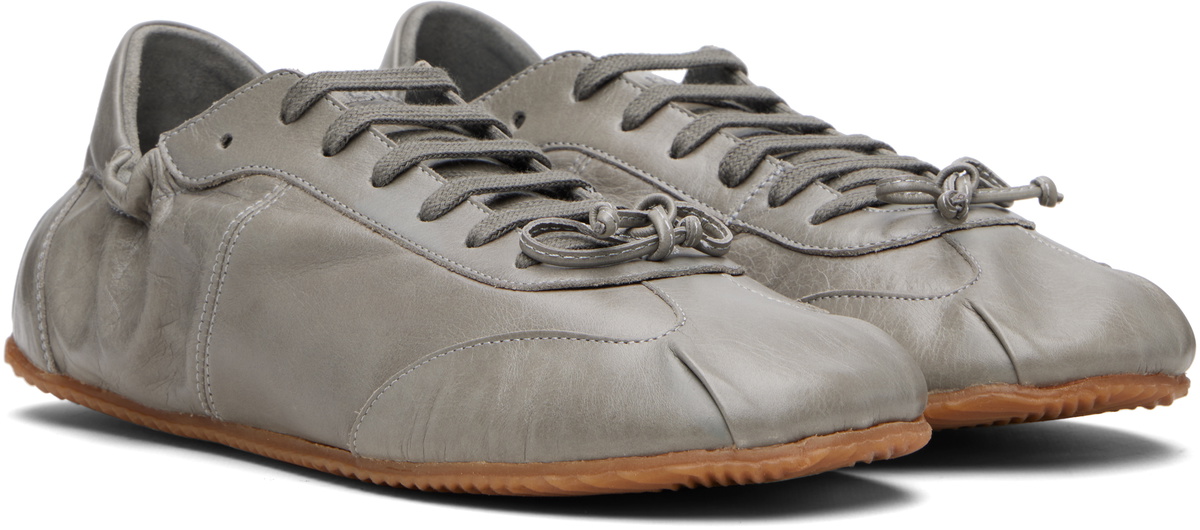 ABRA Gray Leather Ballerina Sneakers