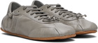 ABRA Gray Leather Ballerina Sneakers