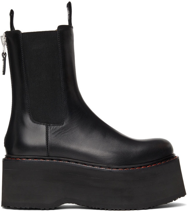 Photo: R13 Black Double Stacked Chelsea Boots