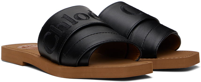 Chloe black slides hot sale