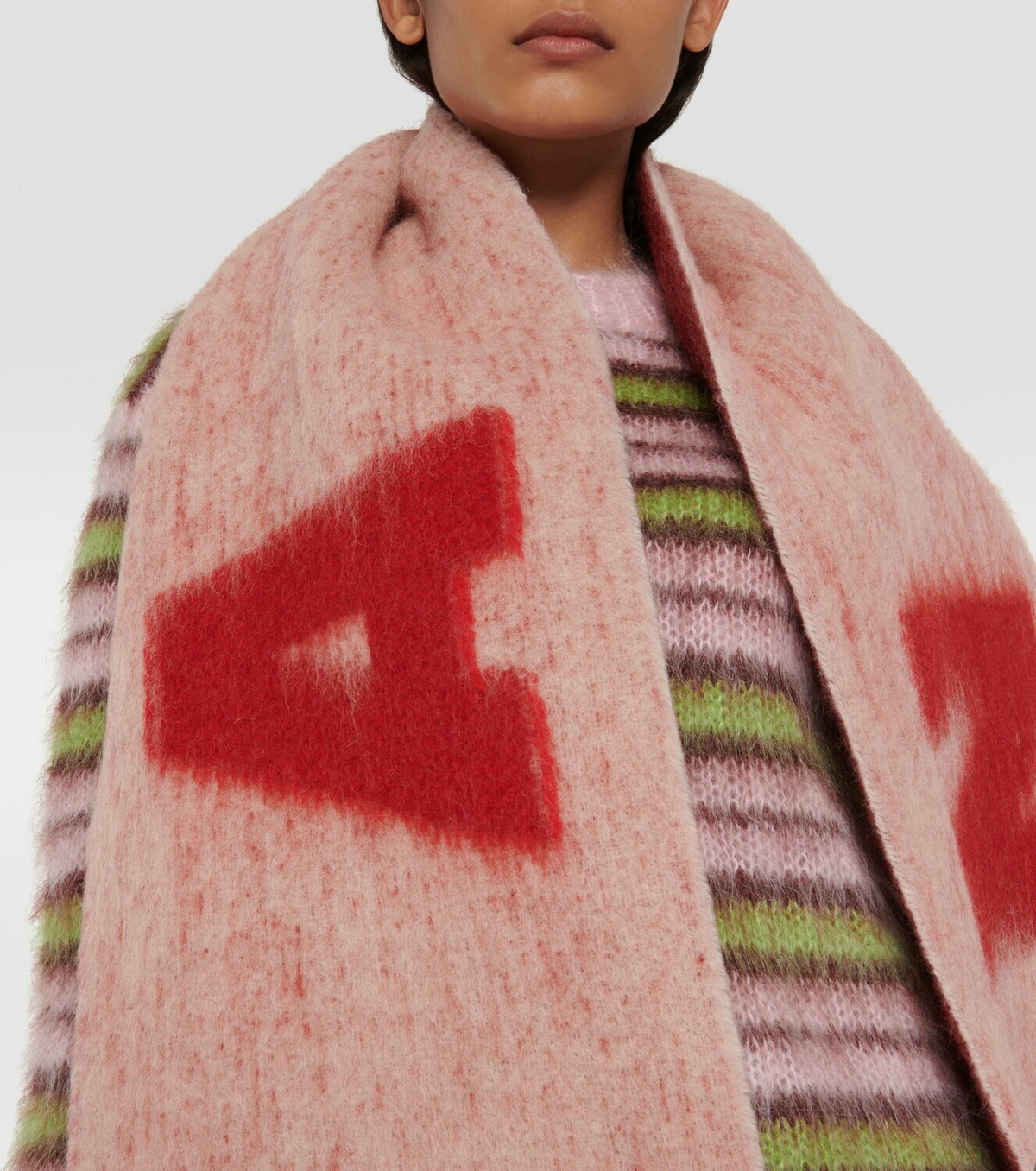 Marni Logo wool-blend scarf Marni