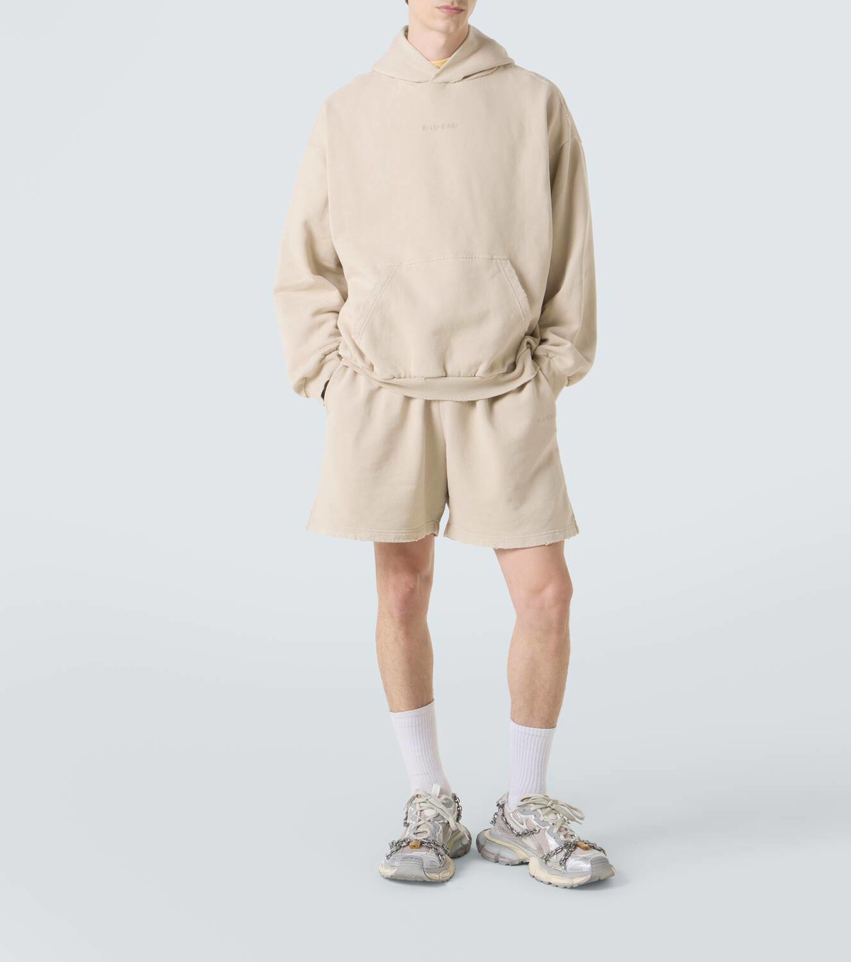 Balenciaga Logo cotton fleece hoodie