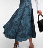 Erdem - Lacey floral denim midi skirt