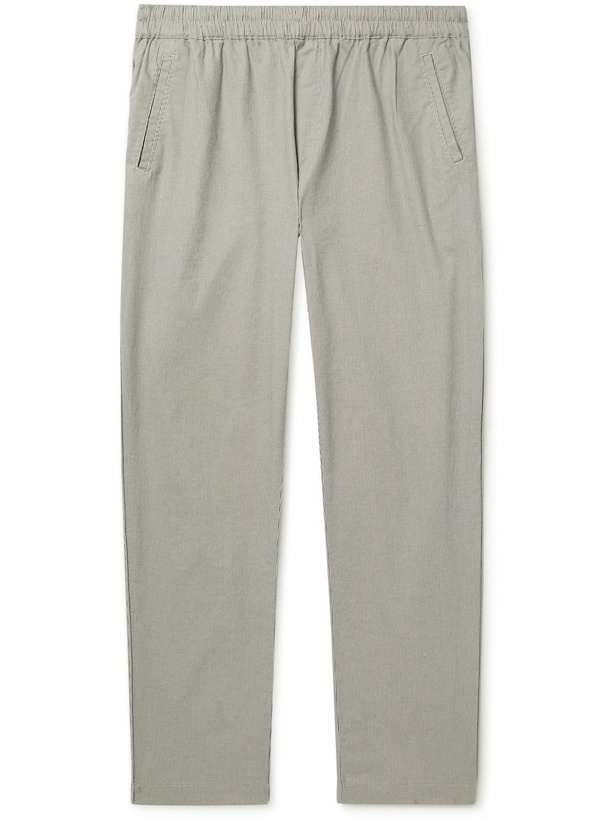 Photo: Folk - Slim-Fit Tapered Linen-Blend Trousers - Gray