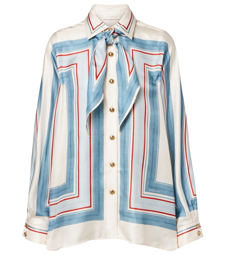 Photo: Zimmermann Striped scarf-detail silk shirt