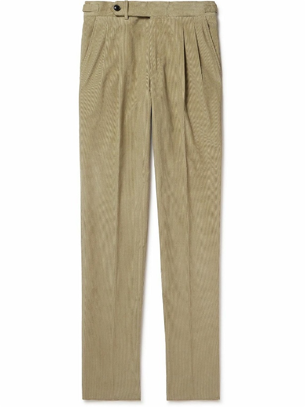Photo: Purdey - Tapered Pleated Cotton-Corduroy Trousers - Neutrals