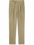 Purdey - Tapered Pleated Cotton-Corduroy Trousers - Neutrals