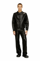 Diesel Moto jacket in shiny coated Jogg Jeans - Denim Jackets Mens in Black