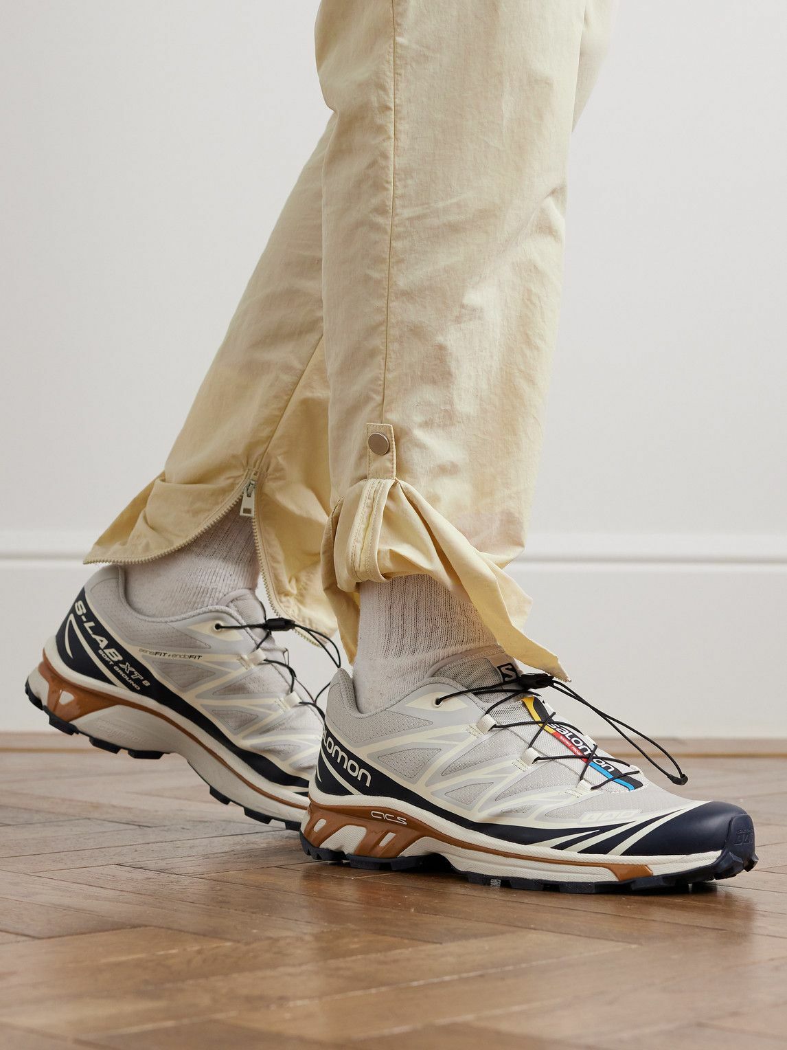 SAIF UD DEEN - Serwal Slim-Fit Shell Cargo Trousers - Neutrals