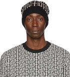 Balmain Black Wool Maxi Monogram Beanie