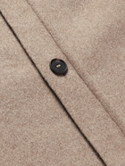 Brioni - Leather-Trimmed Cashmere-Felt Shirt Jacket - Neutrals