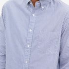 Beams Plus Men's Button Down Block Stripe Shirt in Navy