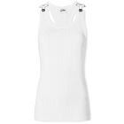 Jean Paul Gaultier Women's Overall Buckle Ribbed Tank Top in White
