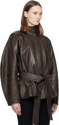 FIDAN NOVRUZOVA Khaki Julia Leather Jacket