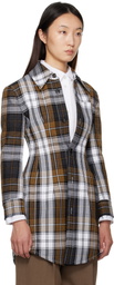 Bottega Veneta Multicolor Structured Cotton Check Coat