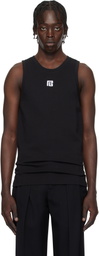Balmain Black 'PB' Embroidered Tank Top