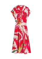 Tory Burch Printed Silk-twill Midi Shirt Dress Pink