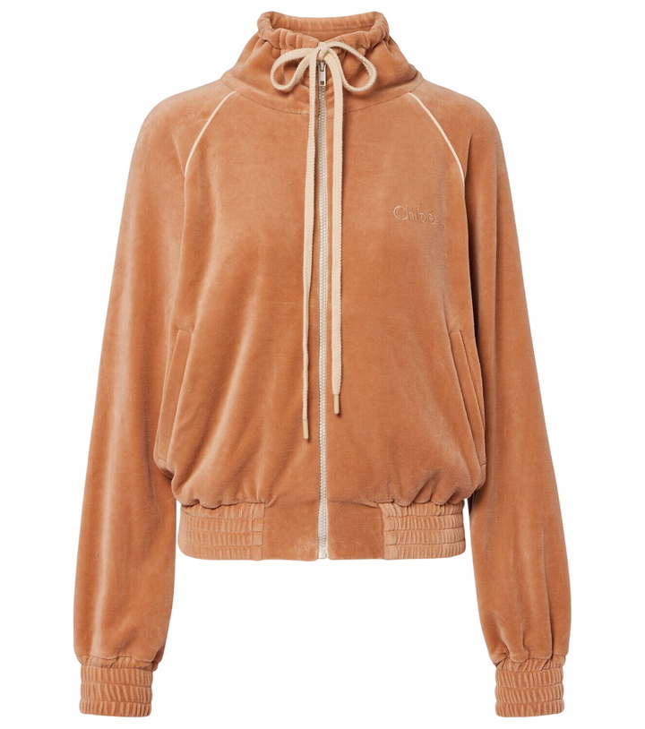 Photo: Chloé Cotton-blend velour zip-up sweatshirt