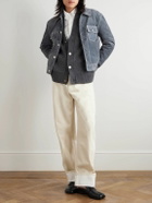 Thom Browne - Cropped Suede Jacket - Gray