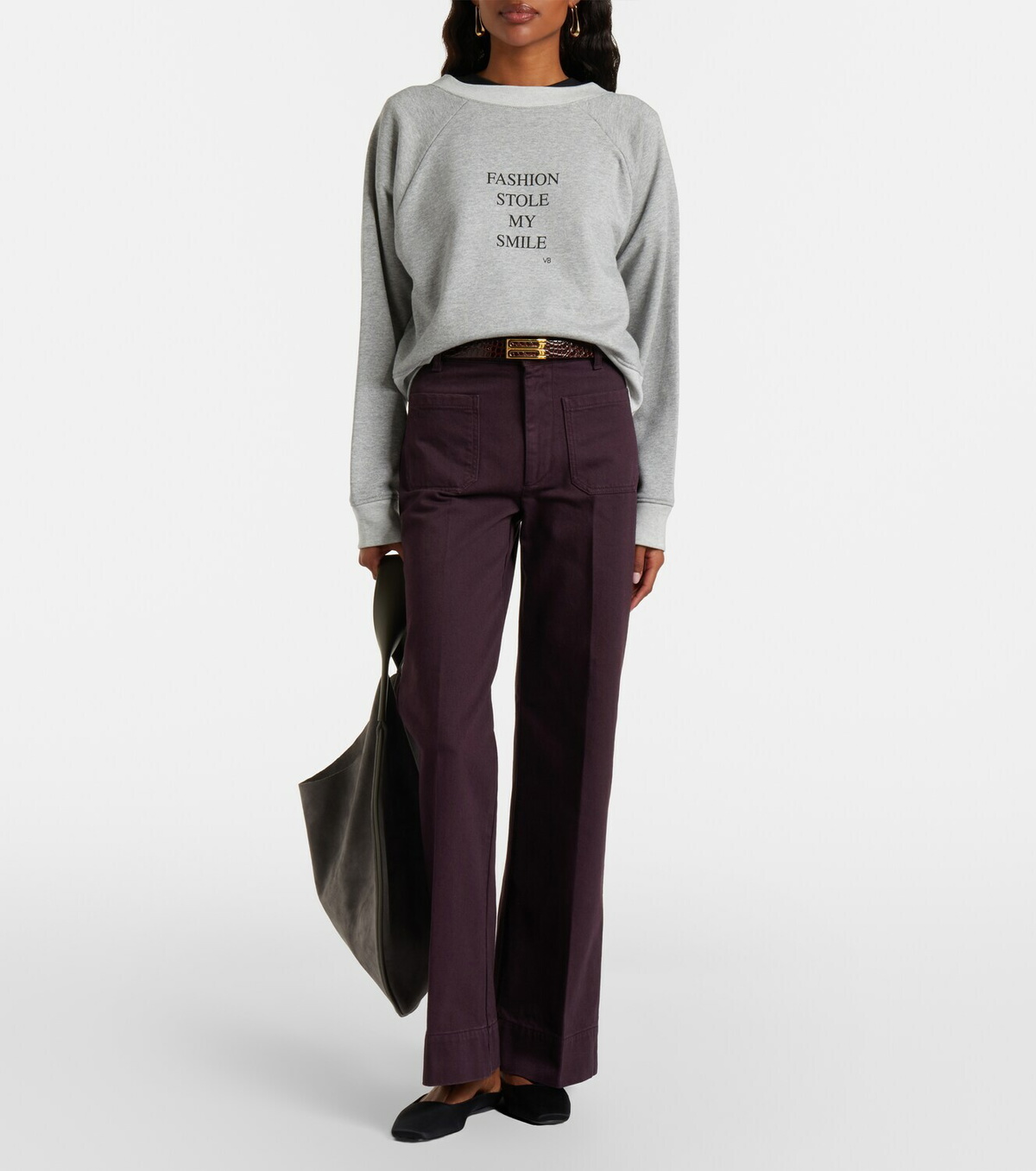 Victoria Beckham Printed cotton-blend jersey sweatshirt